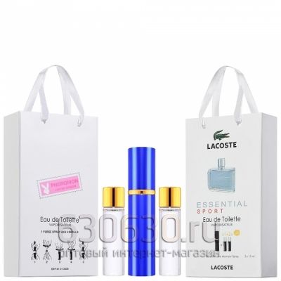 Travel Pheromon Lacoste "Essential Sport Eau De Toilette" 3x15 ml