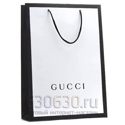 Подарочный Пакет "Gucci" 25 х 35 см (Белый)