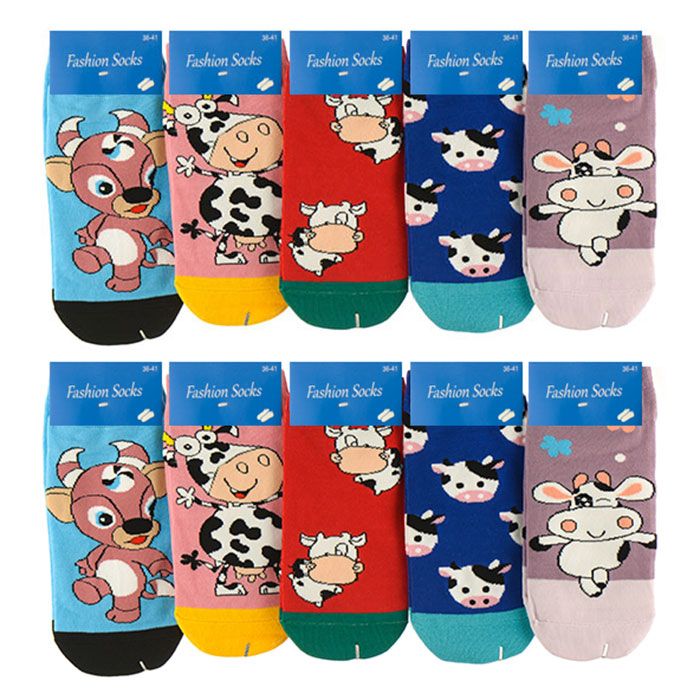 Носки Fashion Socks "Коровки" 10 пар (размер 36-41)