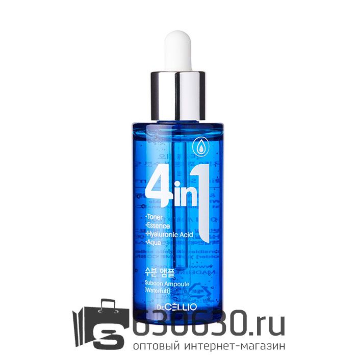 Увлажняющая сыворотка 4в1 Dr. CELLIO "4 In 1 Suboon Ampoule Aqua Waterfoll" 50 ml