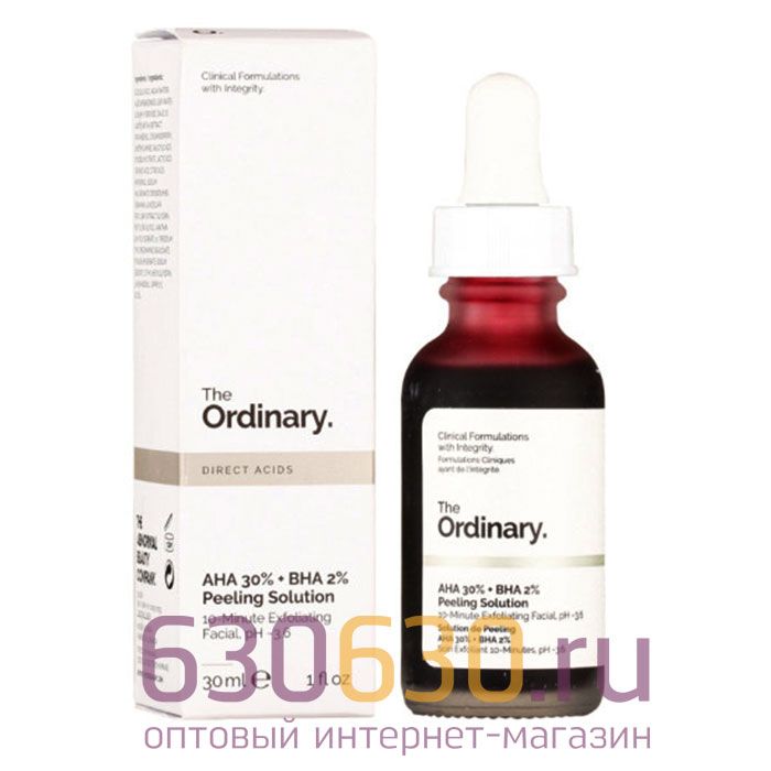 Сыворотка-пилинг с молочной кислотой The Ordinary "Direct Acids AHA 30% + BHA 2% Peeling Solution" 30ml