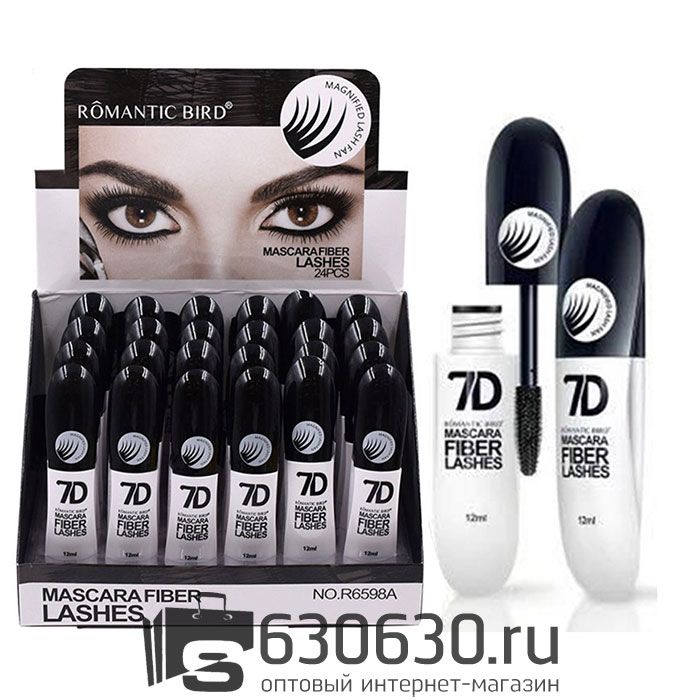 Водостойкая тушь для ресниц из натурального волокна Romantic Bird "7D Mascara Fiber Lashes" 12 ml