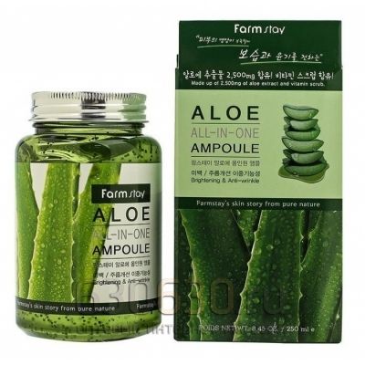 Ампульная сыворотка для лица с экстрактом алоэ FarmStay Aloe All-In One Ampoule , 250 мл (оригинал)