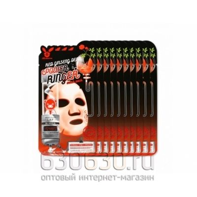 Набор тканевых масок для лица с экстрактом красного женьшеня Red Ginseng Deep Power Ringer Pack Mask