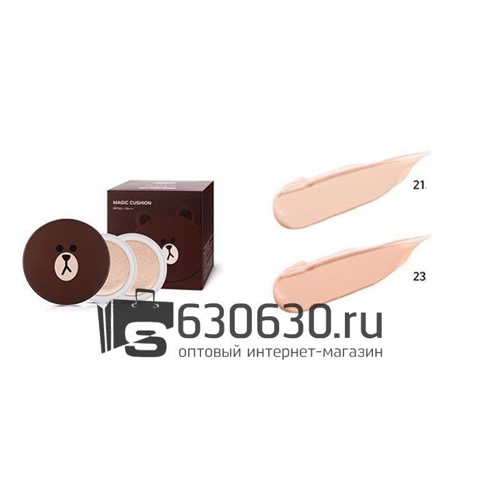 Тональная маскирующая основа-кушон Missha "Magic Cushion Moisture SPF 50+ PA+++" (Мишка) 15g+15g