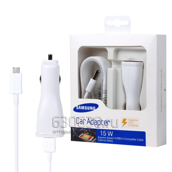 Автомобильное зарядное устройство Samsung Car Adapter 2 in 1 (micro) 15W