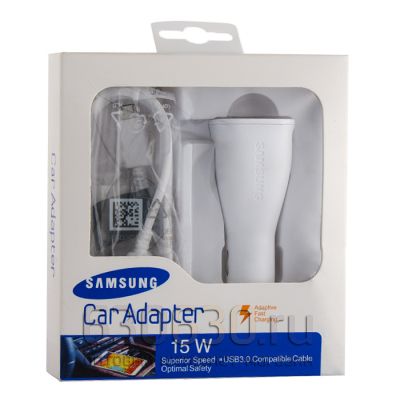 Автомобильное зарядное устройство Samsung Car Adapter 2 in 1 (micro) 15W