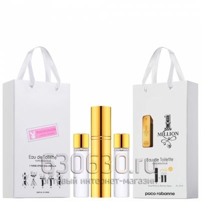 Travel Pheromon Paco Rabanne "1 Million Eua De Toilette 3x15 ml