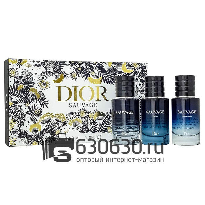 Парфюмерный набор Christian Dior "Sauvage" 3x30 ml