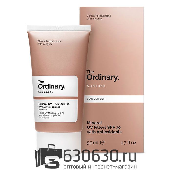 Солнцезащитный увлажняющий крем для лица The Ordinary "Mineral UV Filters SPF 30 with Antioxidants" 50 ml