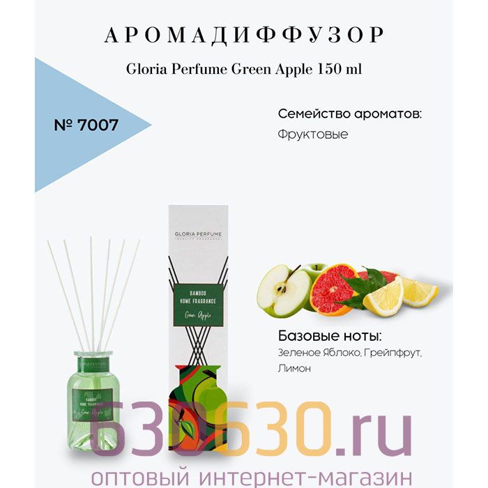 Аромадиффузор Gloria parfume "Green Apple" 150 ml