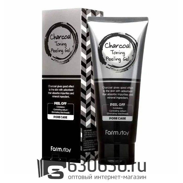 Гель-пилинг для умывания Farmstay "Charcoal Toning Peeling Gel"