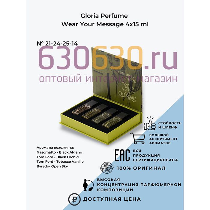 Подарочный набор Gloria Perfume "Wear Your Message" 4 x 15 ml