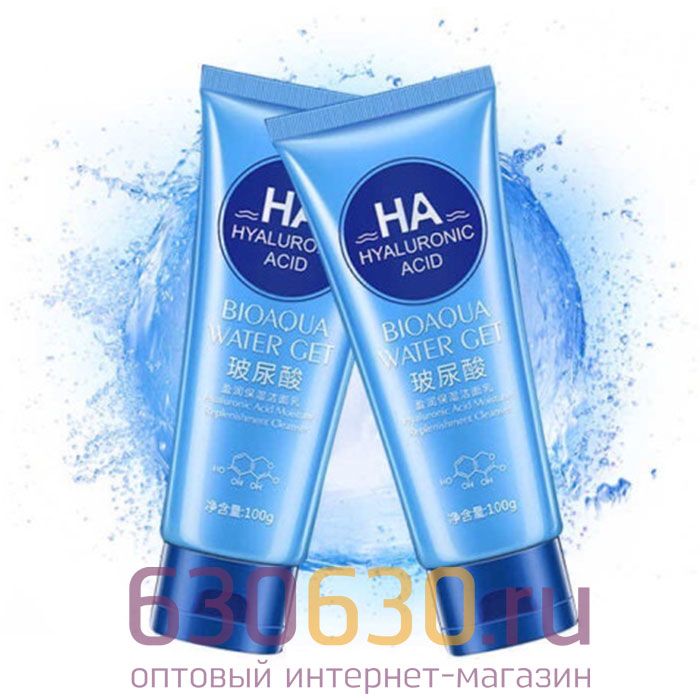 Пенка для умывания с гиалуроновой кислотой Bioaqua "Hyaluronic Acid Water Get Cleanser" 100ml