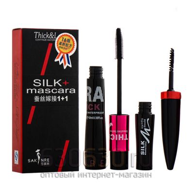 Набор для создания эффекта накладных ресниц Saknre "Silk+Mascara 1+1 Waterproof Mascara" 10ml+1.5g