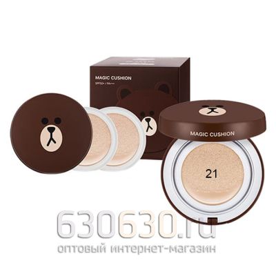 Тональная маскирующая основа-кушон Missha "Magic Cushion Moisture SPF 50+ PA+++" (Мишка) 15g+15g