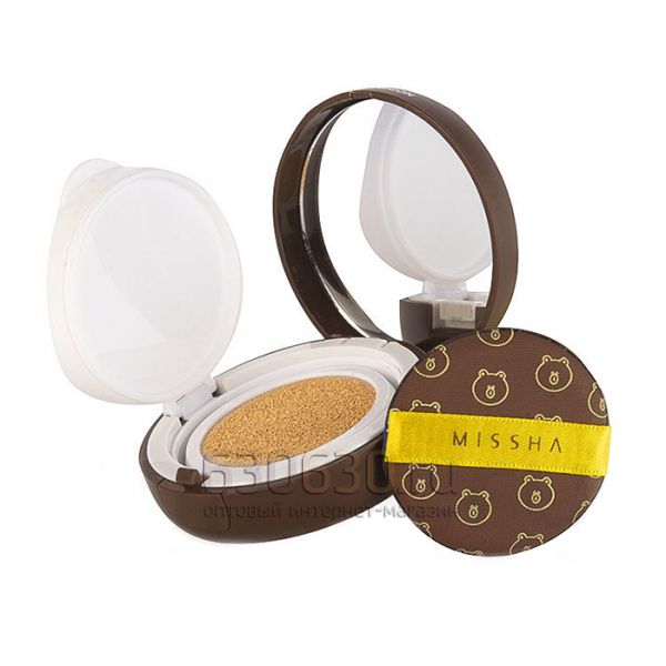 Тональная маскирующая основа-кушон Missha "Magic Cushion Moisture SPF 50+ PA+++" (Мишка) 15g+15g