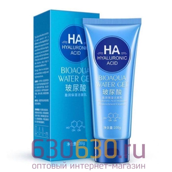 Пенка для умывания с гиалуроновой кислотой Bioaqua "Hyaluronic Acid Water Get Cleanser" 100ml