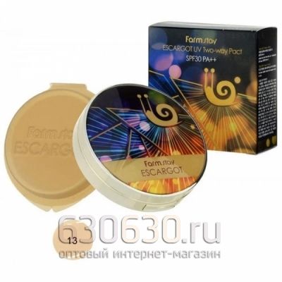 Компактная крем-пудра с экстрактом королевской улитки FarmStay Escargot UV Two-way Pact SPF30/PA++ Т