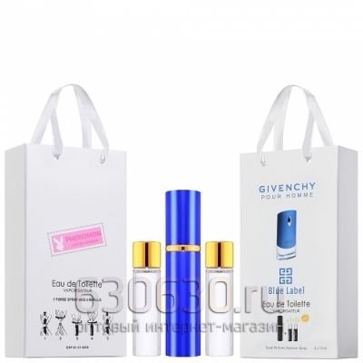 Travel Pheromon Givenchy "Pour Homme Blue Label Eau De Toilette" 3x15 ml