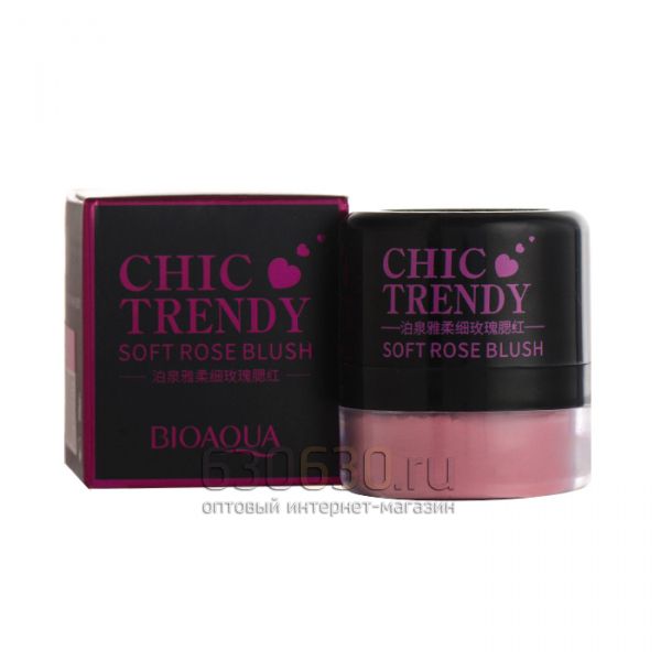 Румяна с пуховкой Bioaqua "Chic Trendy Soft Rose Blush" (№ 2) 4g