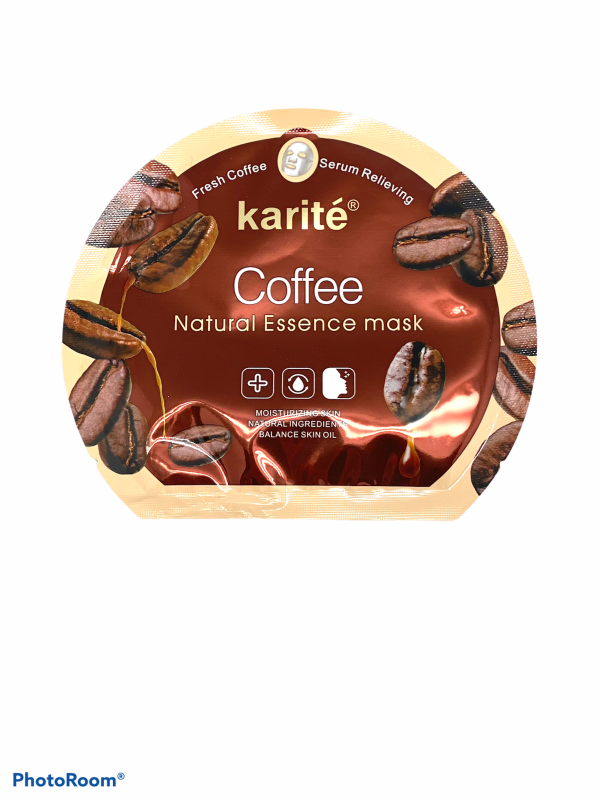 Тканевая маска для лица с древесным углем Karite Coffee,30 мл