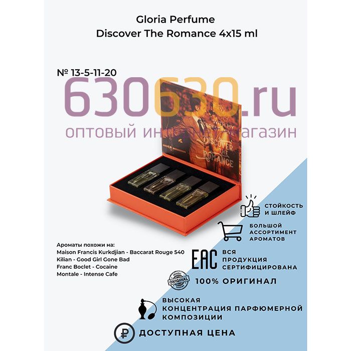 Подарочный набор Gloria Perfume "Discover The Romance" 4 x 15 ml